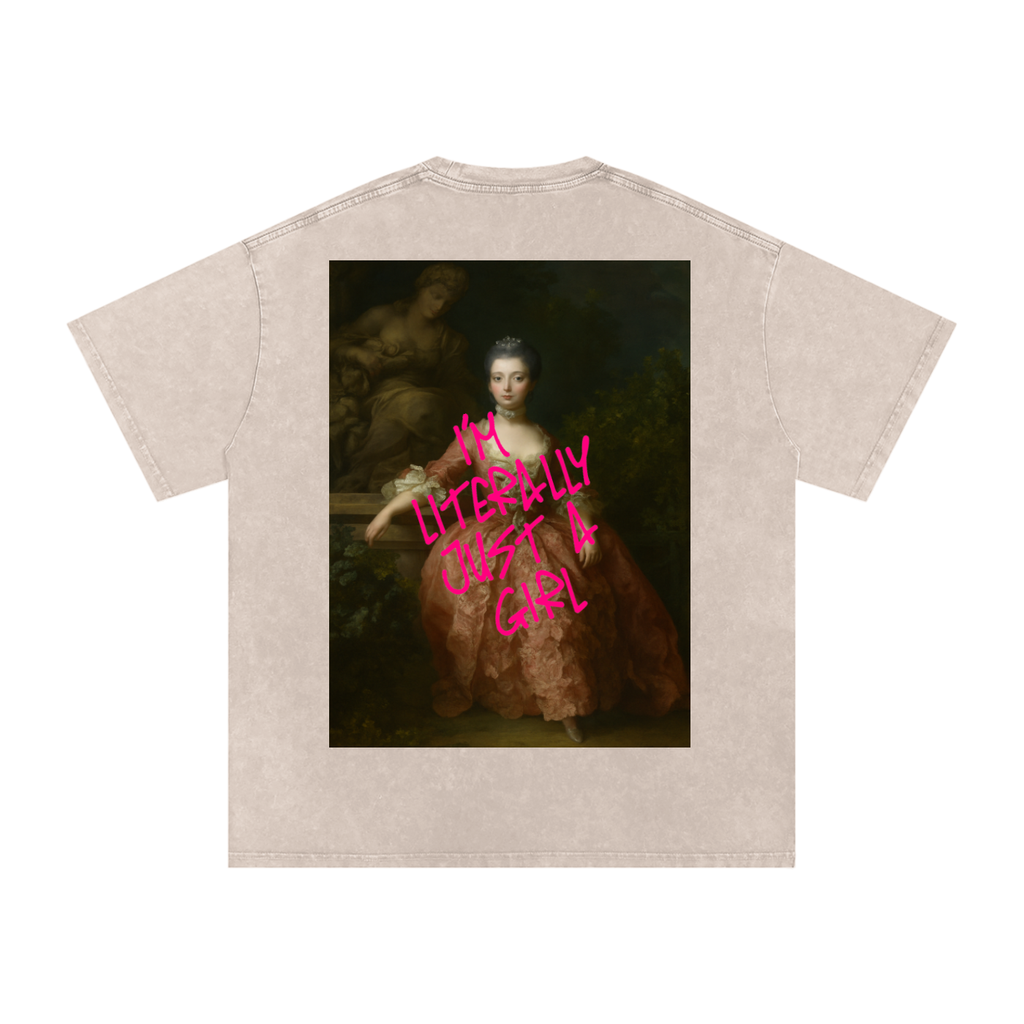 Snow Washed Oversized Cotton T-Shirt