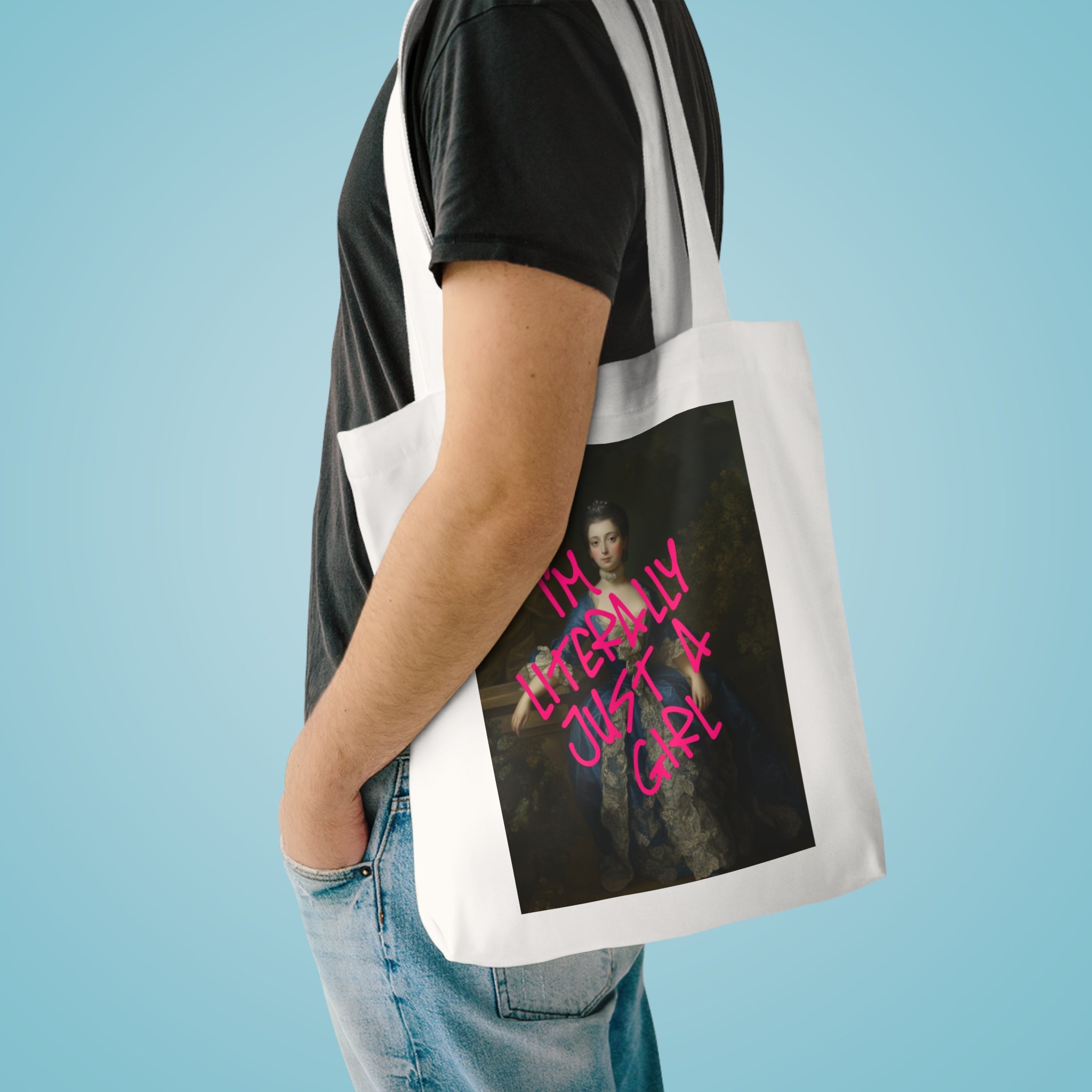 Sassy Art Cotton Tote Bag - "I'm Literally Just a Girl"