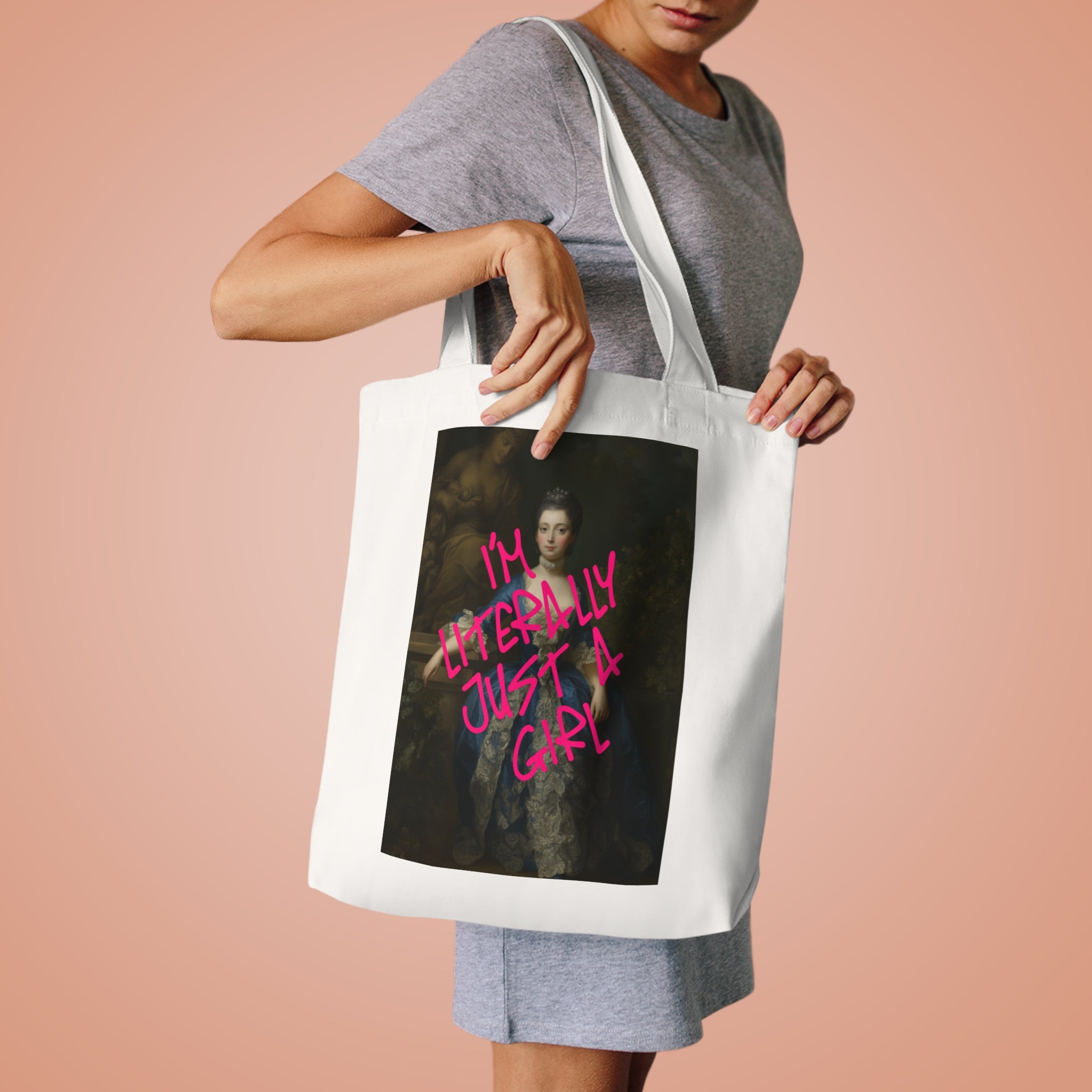 Sassy Art Cotton Tote Bag - "I'm Literally Just a Girl"