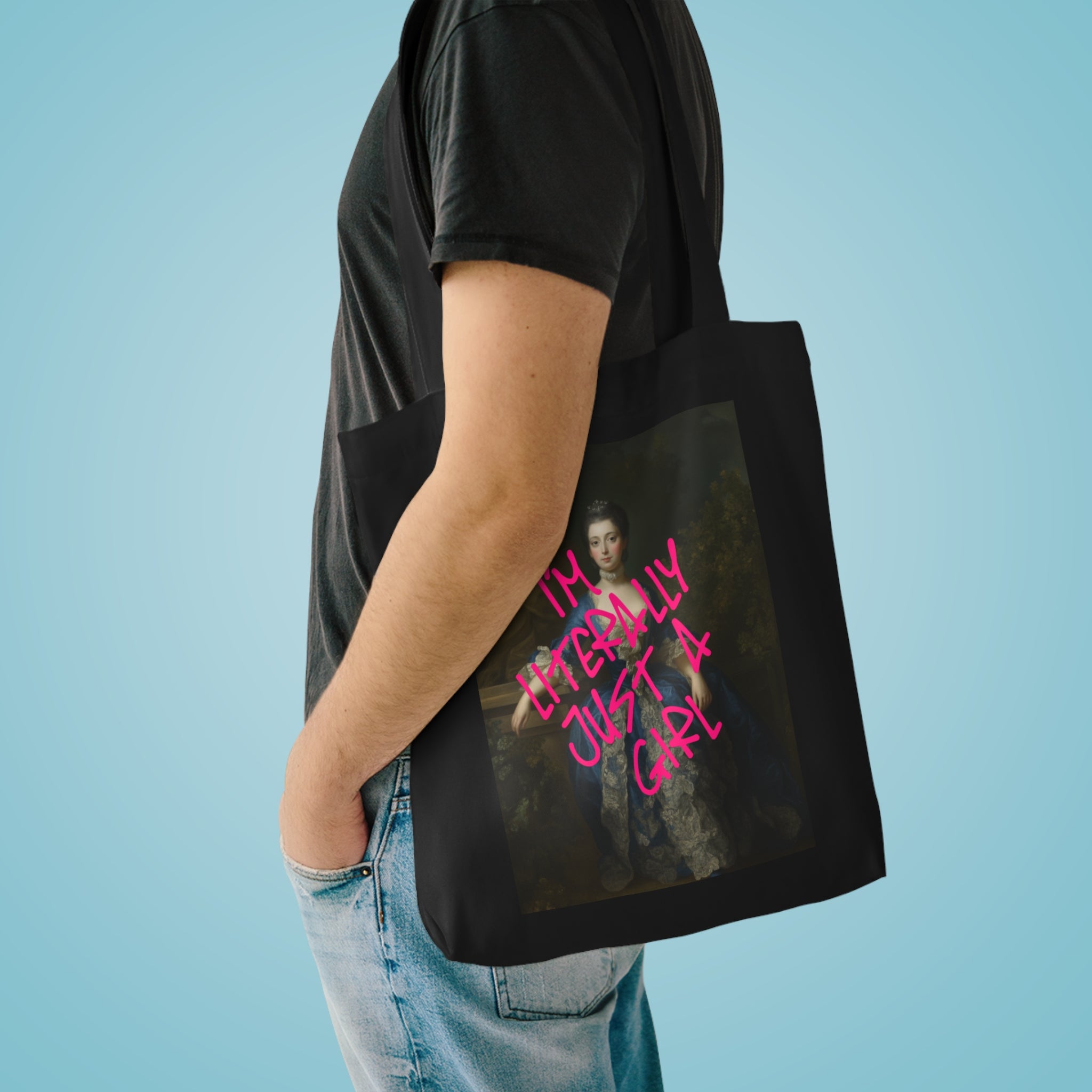 Sassy Art Cotton Tote Bag - "I'm Literally Just a Girl"