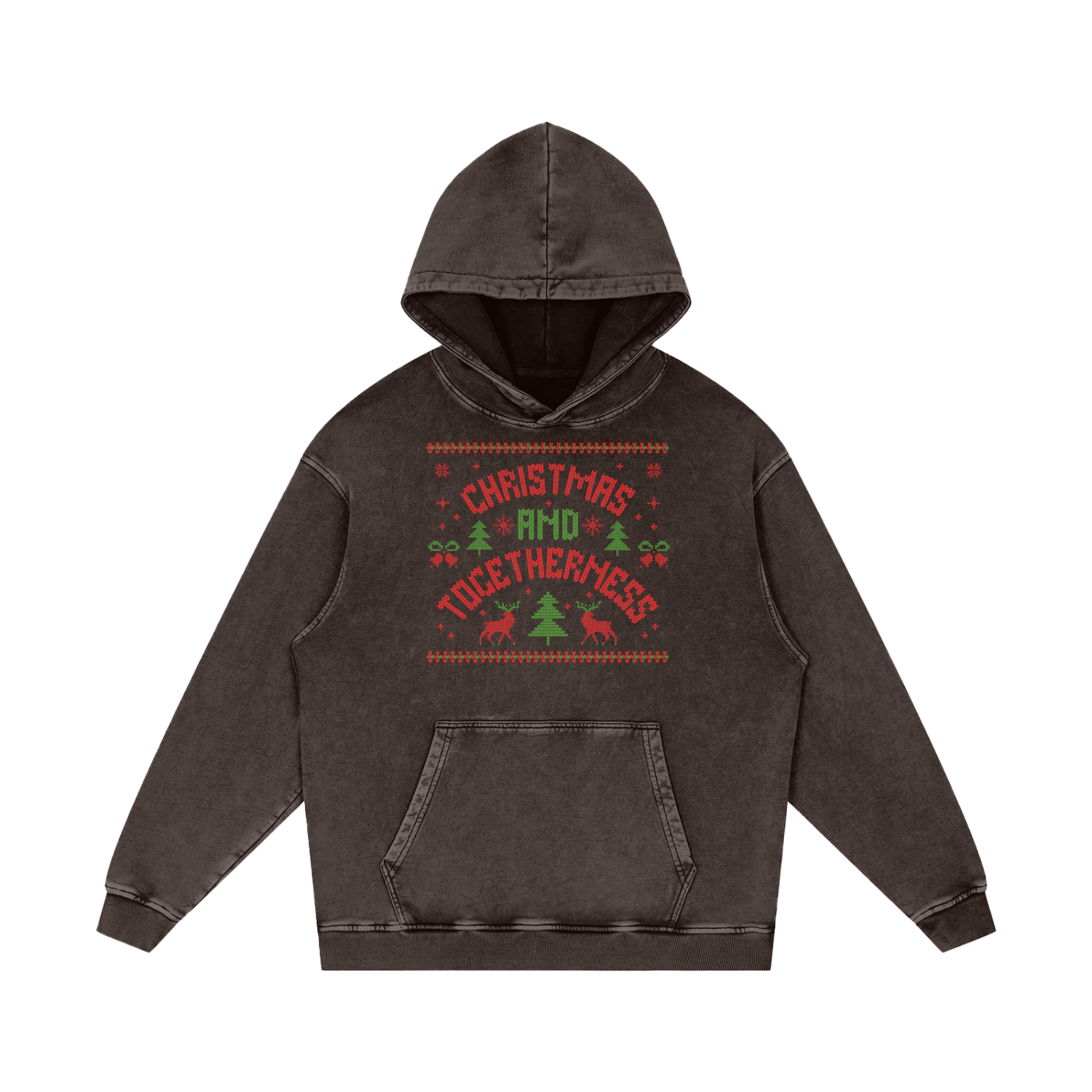 Snow Washed Loose Cotton Hoodie