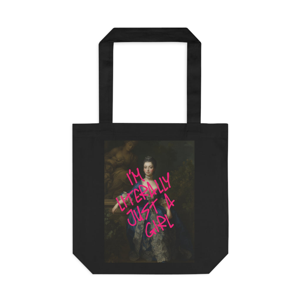 Sassy Art Cotton Tote Bag - "I'm Literally Just a Girl"
