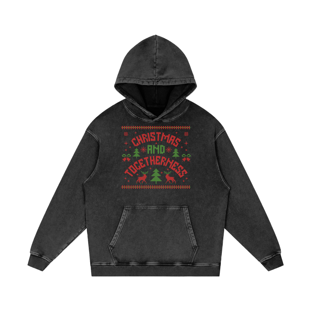 Snow Washed Loose Cotton Hoodie