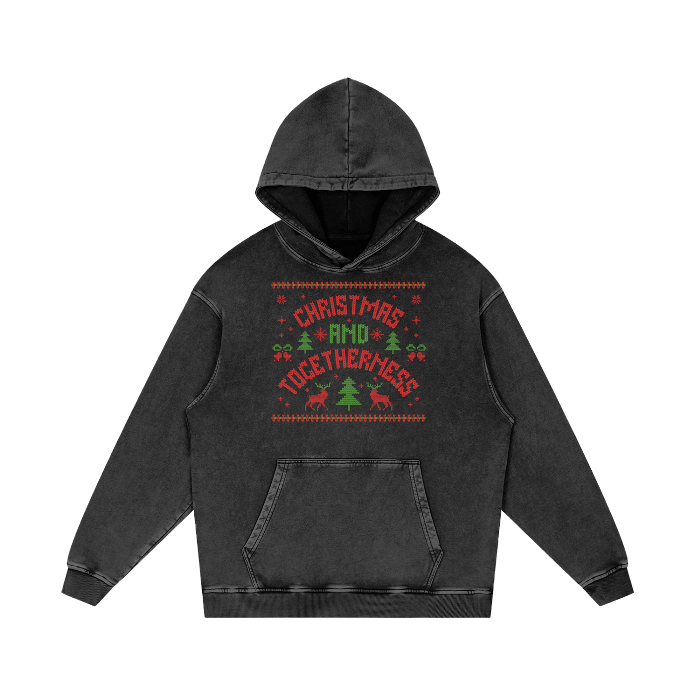 Snow Washed Loose Cotton Hoodie